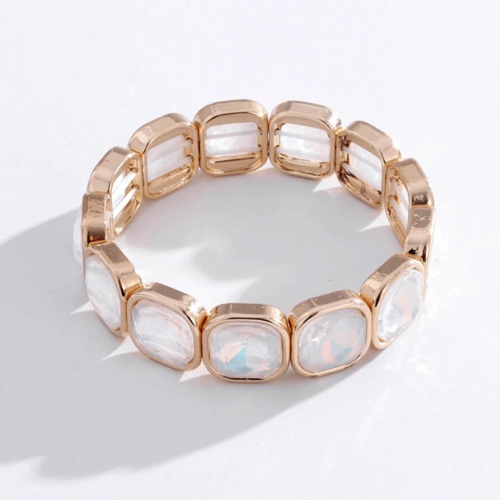 Square Glass Bracelets Beaded Bracelets Boho Crystal Beads Bracelet  Gift
