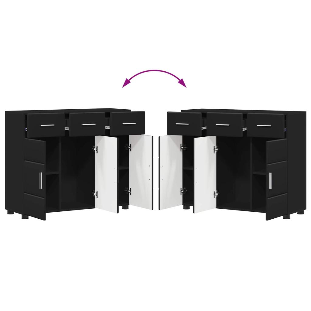 FLORIN Sideboard Black 88.5 x 30.5 x 73 cm Engineered Wood