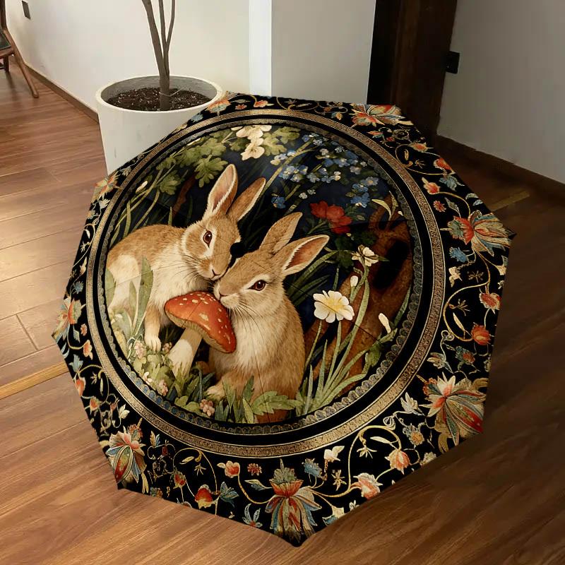1PC rabbit mushroom Umbrella-8-Rib Reinforced, Automatic Open, Lightweight & Durable, Cute Fashion Accessory for Outdoor-K1270