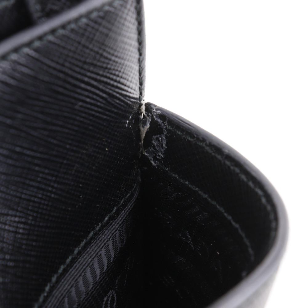 Prada Mini Shoulder Shoulder Bag Black Safiano Unisex Used