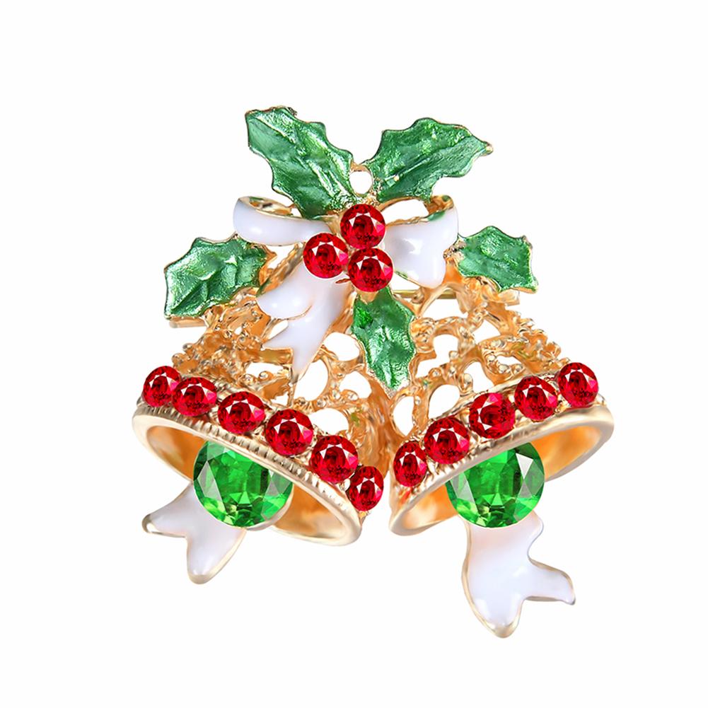 Women Girls Retro Refined Brooches Creative Christmas Bells Elegant Breastpin Pin Birthday Xmas Gift