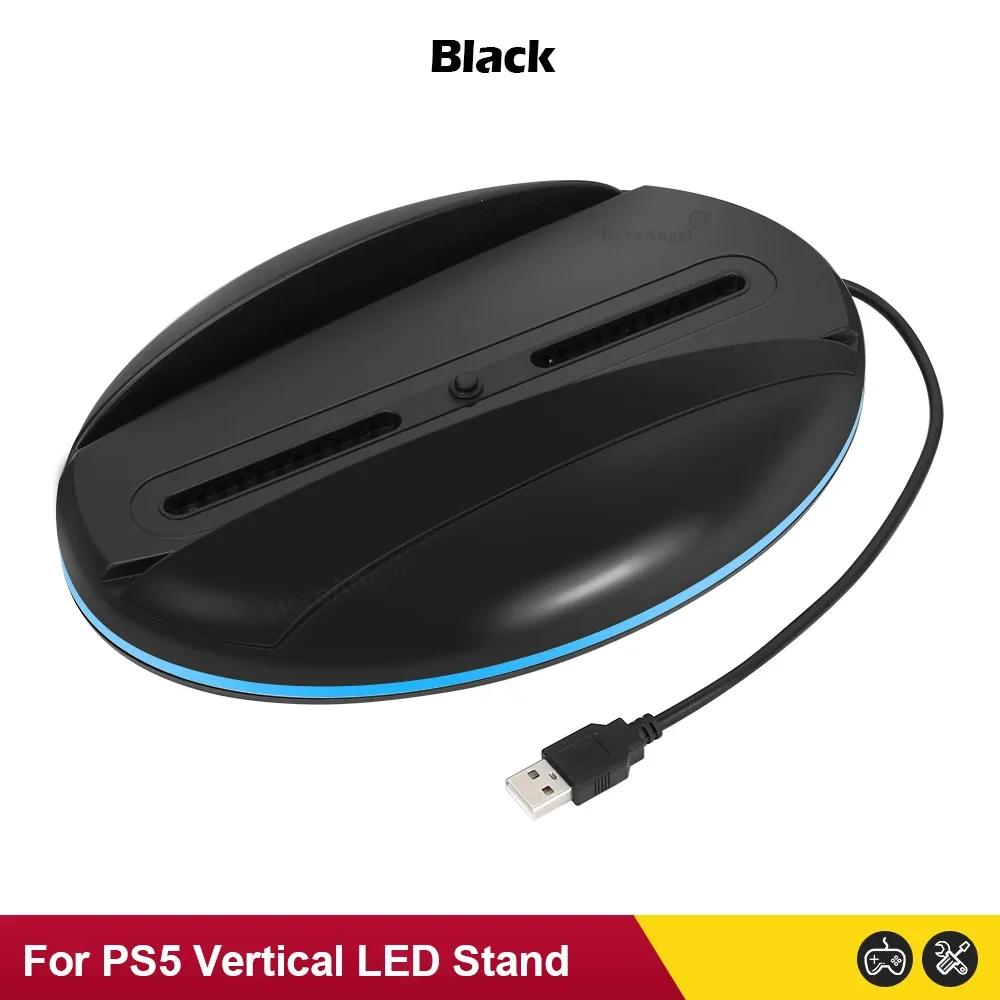 

НОВАЯ подставка-держатель для игровой консоли PS5 RGB LED с вертикальной подсветкой и 3 портами USB 2.0 для PlayStation 5 Аксессуары для PS5 чёрный
