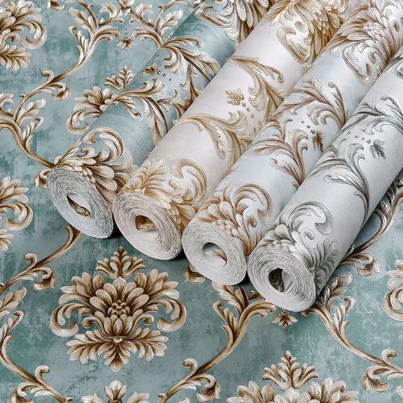 Zesílené samolepky na zeď v evropském stylu 3D do obývacího pokoje Samolepicí domácí dekorace Netkané tapety Tapeta na pozadí do ložnice