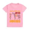 Just A Girl Who Loves Horses Print Kids Tshirt Toddler Short Sleeve Shirt Girls Cute Clothes Children Kid Gift Child Summer Tee