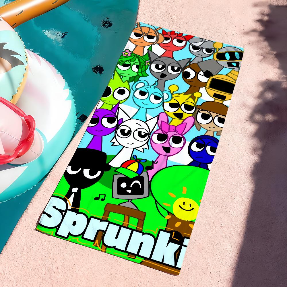 Spiel S-Sprunki Oren Cartoon Handtuch Weich Pool Geschenk für Reise Fitnessstudio Dusche Camping Schnelltrocknend Sport Große Strandtücher