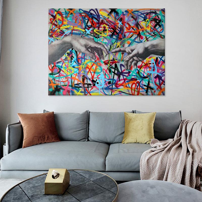 Kreativní graffiti Genesis Olejomalba Malba na plátně Nástěnné umění Domácí Dekorativní Cuadros Decoracion Salon Plakáty a grafiky