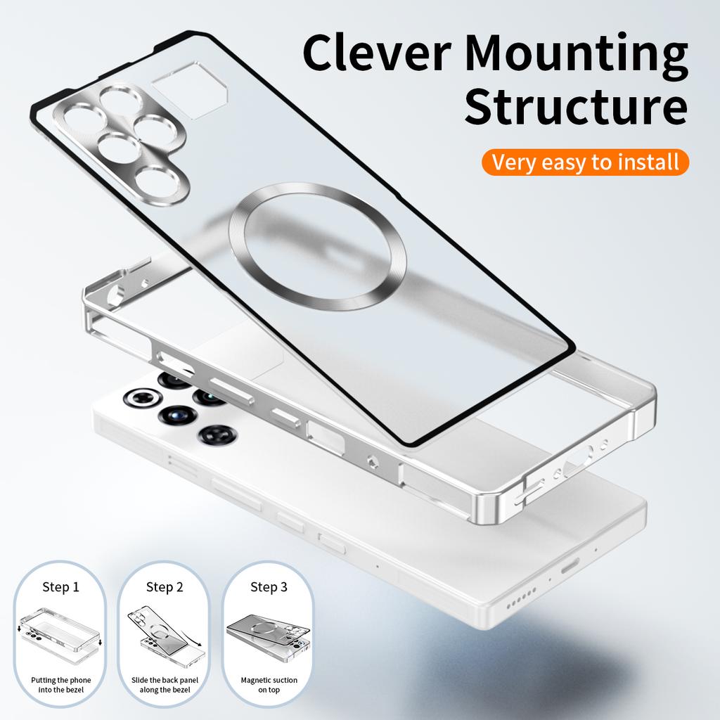 For ZTE Nubia RedMagic 11 Pro 5G/11 Pro+ 5G Magnetic Case Hard PC Metal Frame Frosted Phone Back Cover