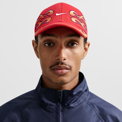 Nike Cotton Baseball Caps Unisex Red L/XL