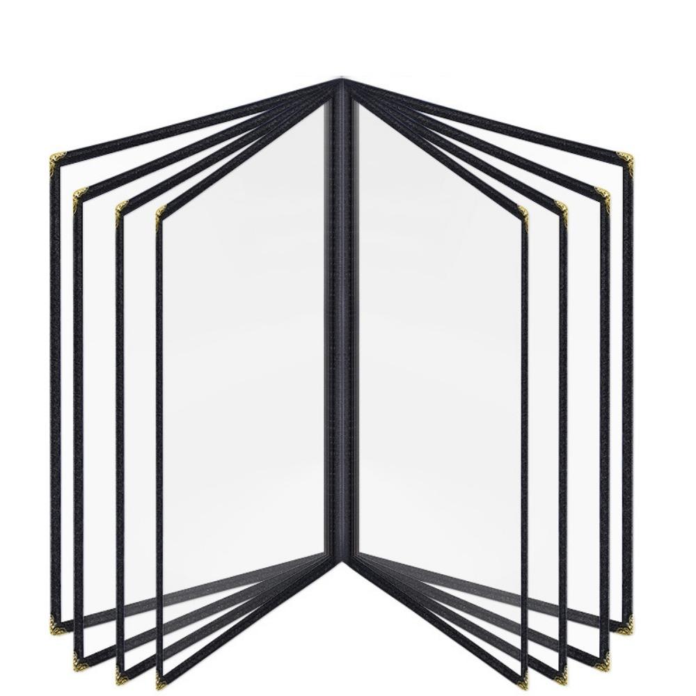A4 A4 Menu Paper Holder Metal Corners Shell Document Folder PVC Transparent Menu Cover Hotel