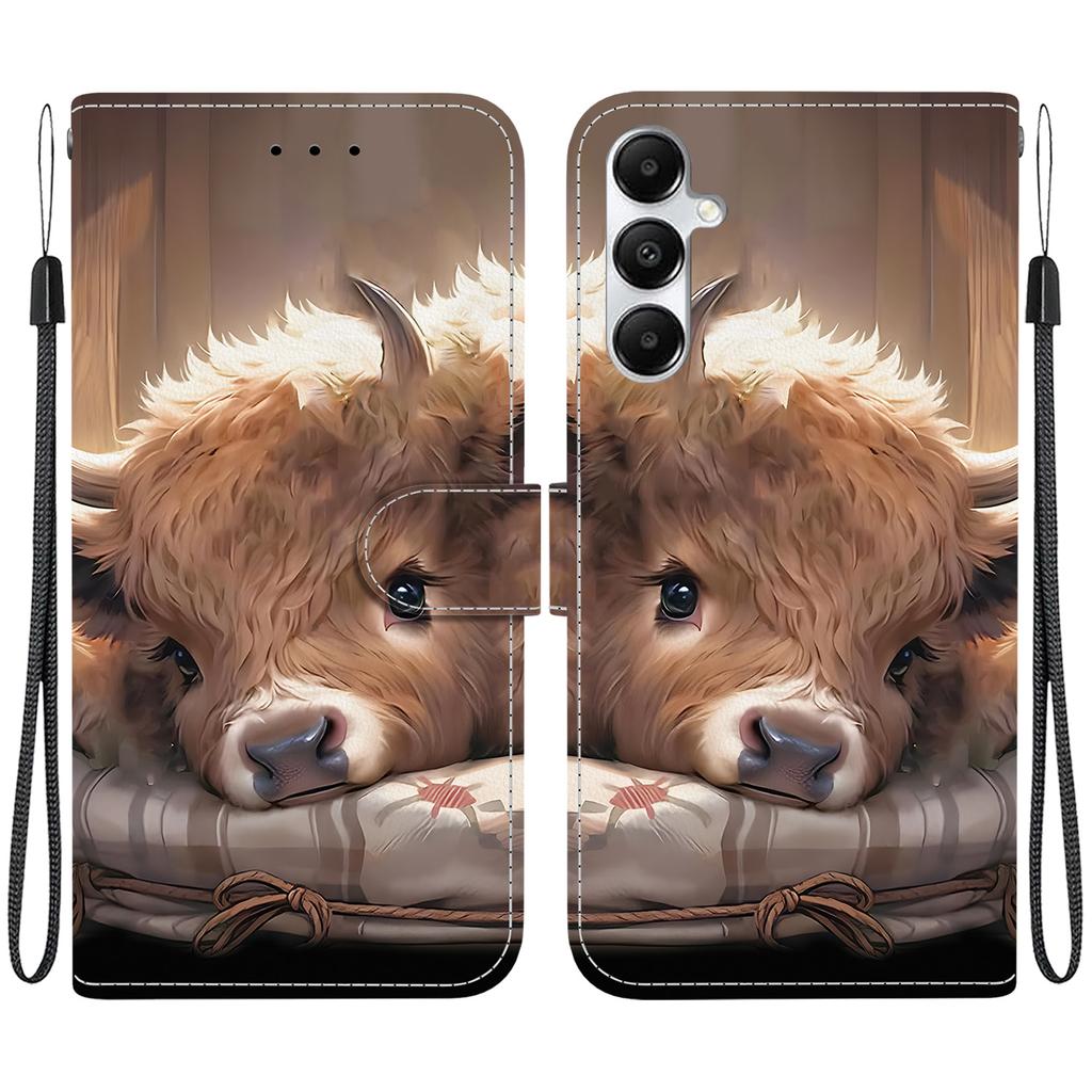 Handmade PU Leather Flip Case for Samsung Galaxy A35 (A356E/A356B/A356U)- Anti-Slip Shockproof Cover with Wrist Strap & Heart/Rose Cat Designs