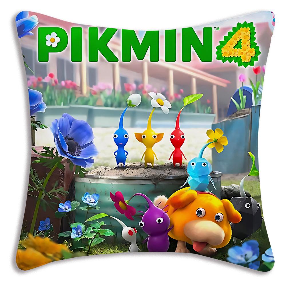 Cartoon Hey For Pikmins Pillow Covers Cartoon Sofa Decorative Home Double-sided Printing Short Plush Cute Cushion Cover