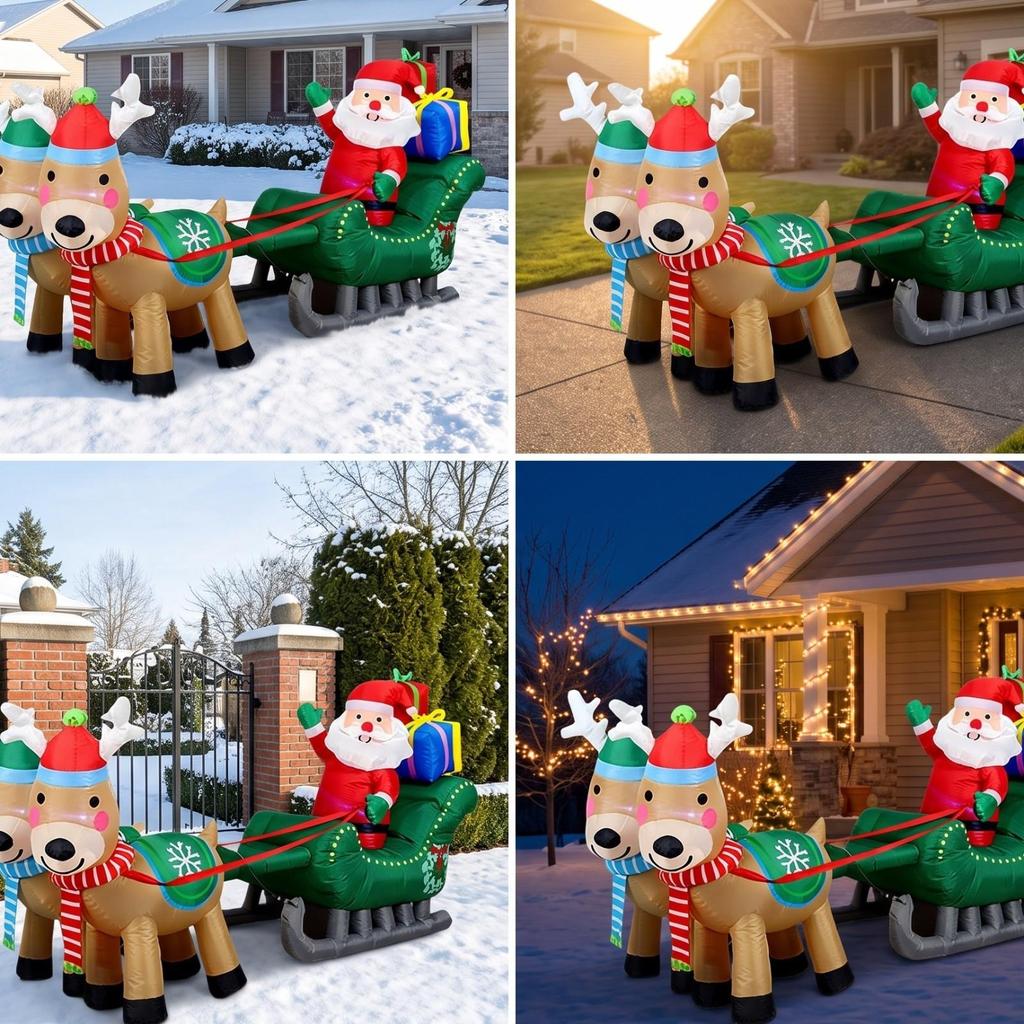 Christmas Yard Decoration | Weather-Resistant Outdoor Design, Inflatable Santa