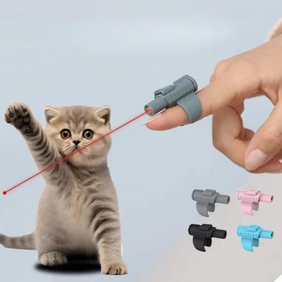 Portabel Mini Laser Kattleksak - Fingerhylsdesign för Interaktiv Lek och Oändligt Kul Husdjursleksak Används för inomhuslekar och träningsövningar