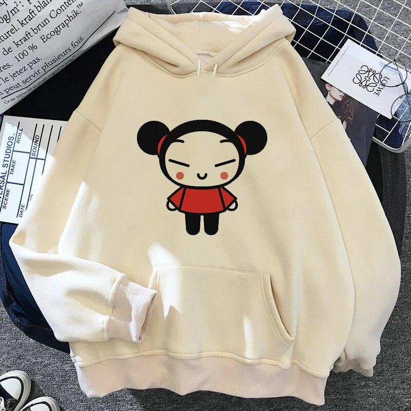 

Pucca hoodies women Kawaii Fleece clothes Pullover female 90s Hood Unisex