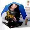 Singer Billie Eilish1 Print Automatic Umbrella, 8 Rib Iron Frame, Plastic Handle, Suitable for Outdoor Travel &Daily , Ideal Gift