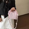 Nylon Polka Dot Shoulder Bag Drawstring Closure Female Tote Bag Crossbody Bucket Bag  Outdoor