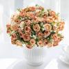 Artificial Flowers Silk Rose Tea Bud Valentine's Wedding Brial Bouquet Photography Background Home Room Decora Table Gifts cheap