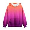 Kids Hooded Zip-Up Sweatshirt with Gradient Print, Long Sleeve Casual Outerwear for Boys Girls