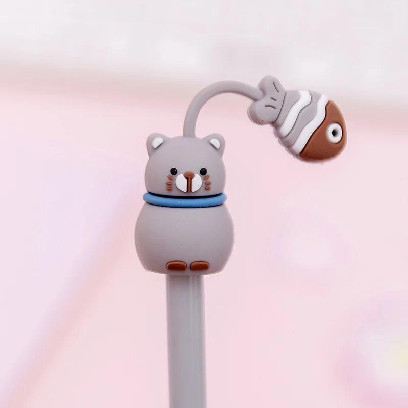 Cartoon Niedliches Haustier Gelstift Schulstudent Schreibwaren Schreibgriff Kugelschreiber Schere Hamster Katze Schwein Kaninchen Tier Stift