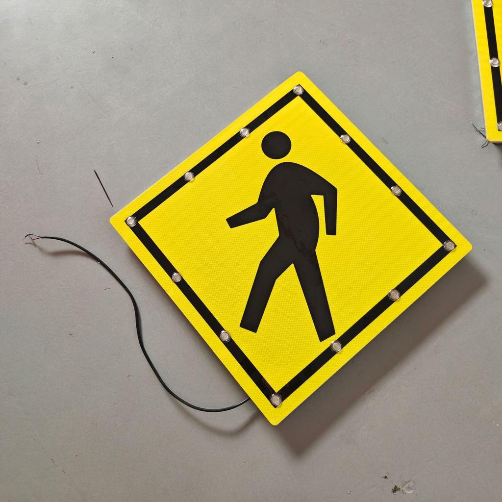 Weather-Resistant Aluminum Pedestrian Crossing Warning Sign