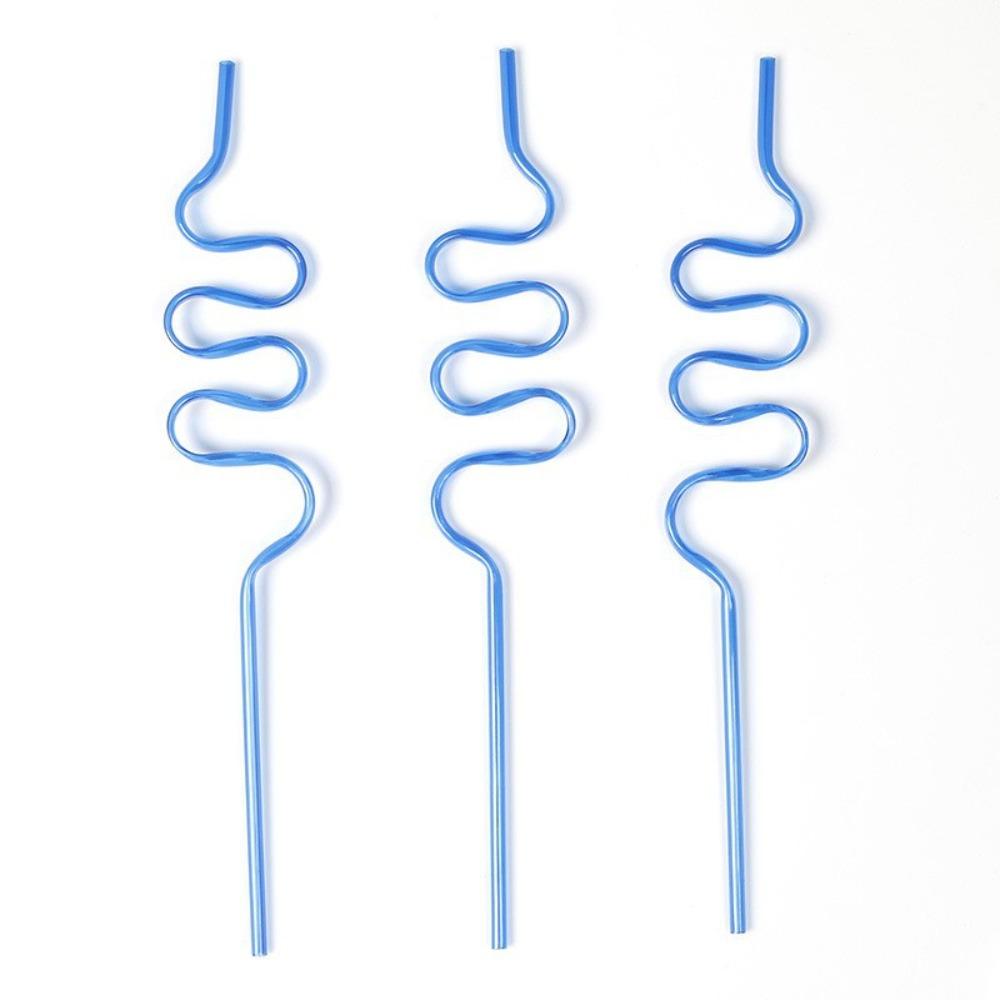 

10 шт. многоразовая стеклянная соломинка для стакана, красочный стиль, прозрачная соломинка для сока, аксессуары для бара Blue Wave