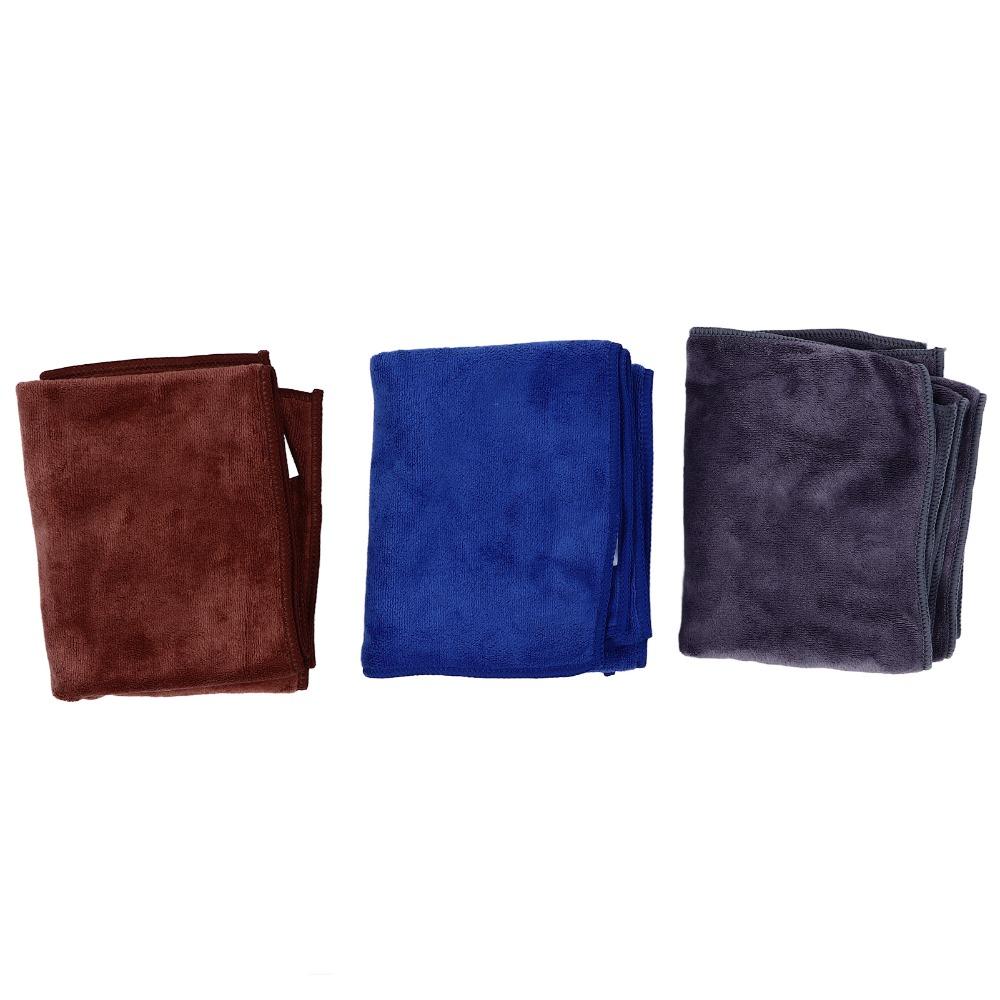 3pcs Super Absorbent Microfiber Car Towels Double Sided Car Wash Cleaning Cloth Car Washing