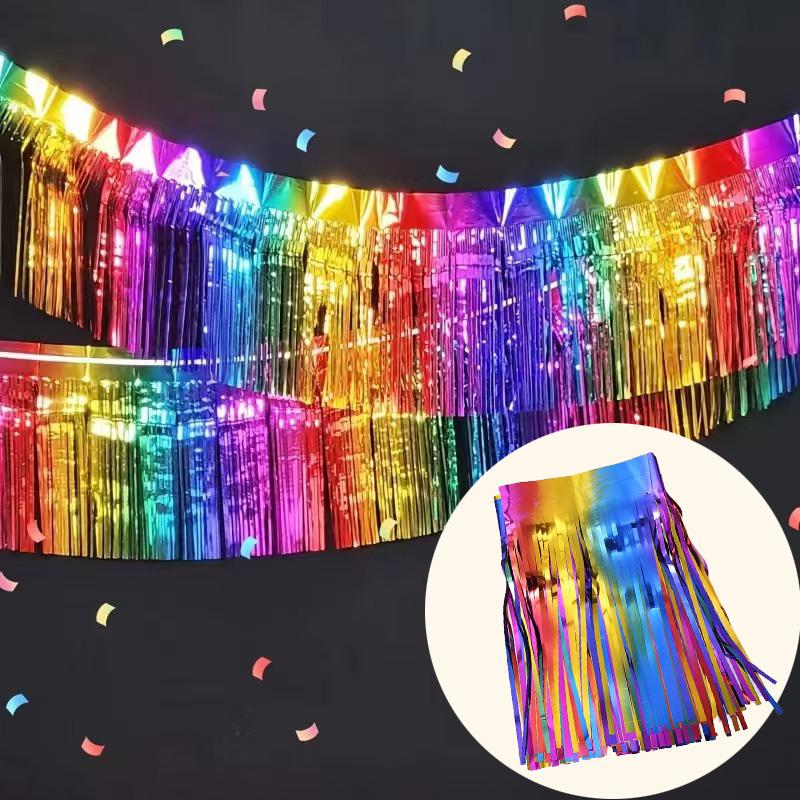 3M Premium Fringe Banner Party Streamers Foil Tinsel Garland For Birthday Wedding Anniversary Party Decorations Hanging Decor