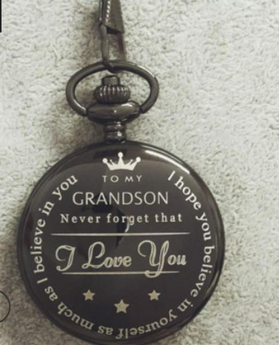 Engraved Retro Quartz Pocket Watch for Son, Husband, Grandpa