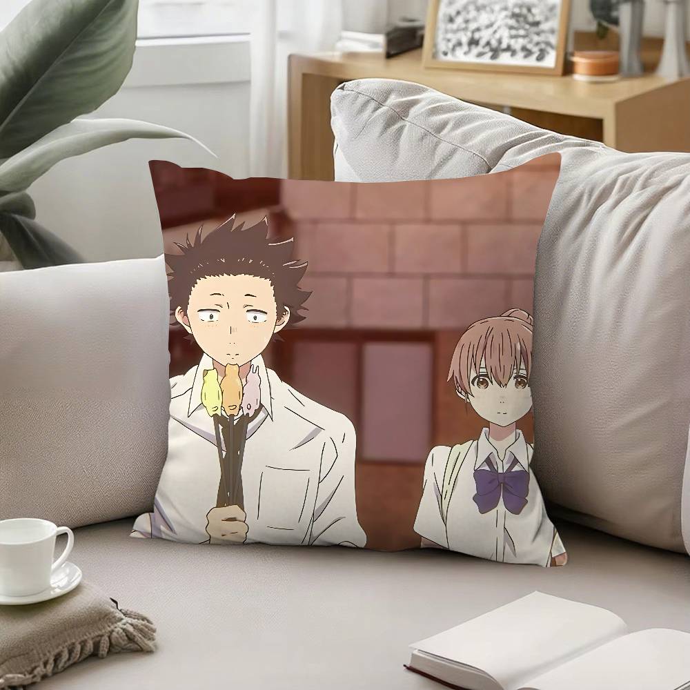 Anime A Silent Voice Throw Pillow Covers Pattern Cushion Cover Suitable For Sofa Bedroom Car Pillow Cover