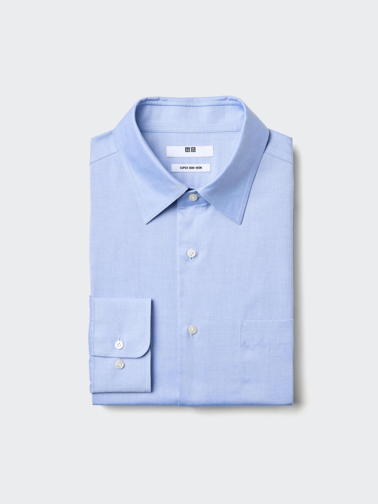 

Uniqlo Супер немнущаяся рубашка Длинный рукав Обычный воротник 60 LIGHT BLUE/MEN S