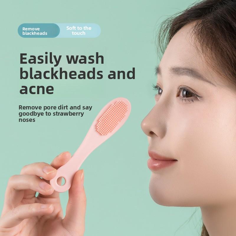 Mini Silikon Mitesser Akne Reinigungsbürste Weiche Haare Make-up Pinsel Schönheit Gesichtsreinigung Nasenporen Bürste Reinigung Fingerlinge