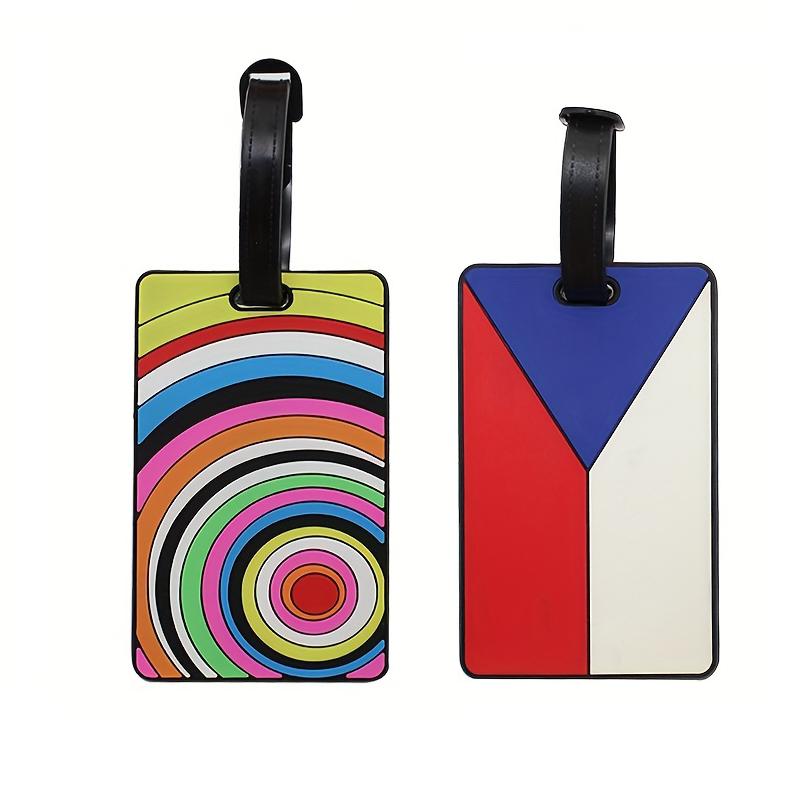 2pcs  luggage tags, PVC soft adhesive  luggage tags, aircraft luggage   tags, luggage check-in tags