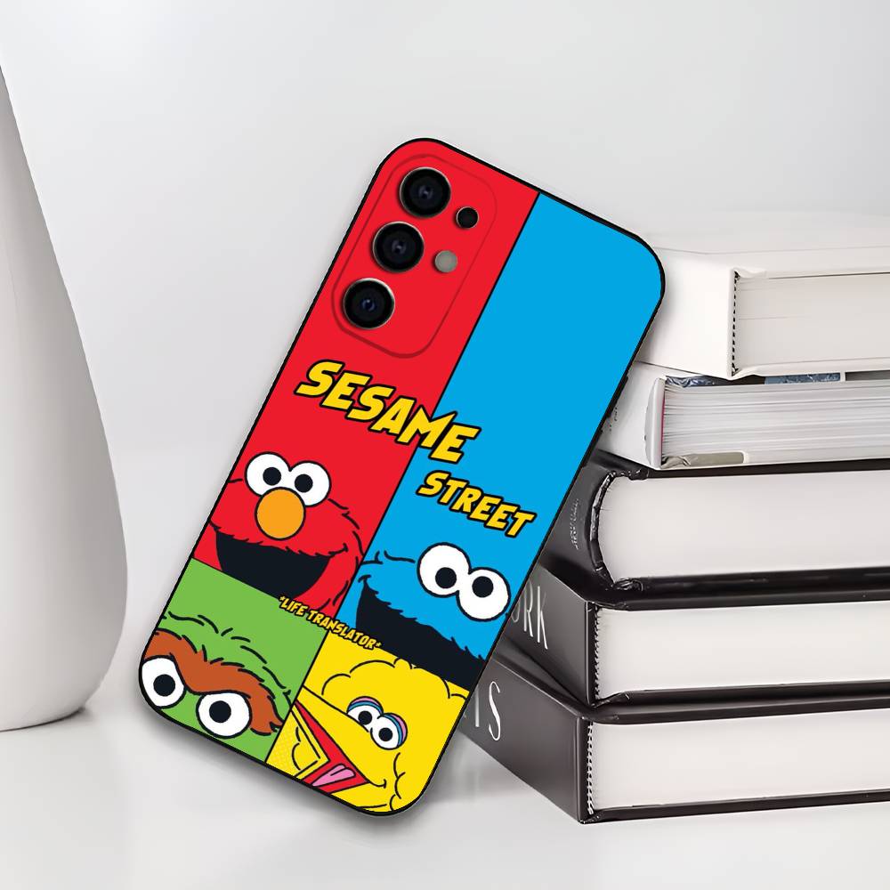 S-Sesame S-Street C-Cookie Elmo Phone Case For Samsung S25,S24,S21,S22,S23,S30,Ultra,S20,Plus,Fe,Lite,Soft Black Cover