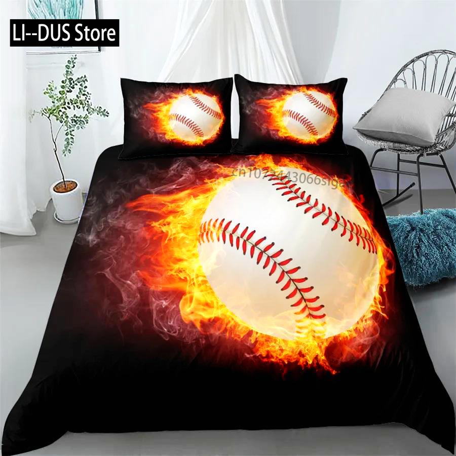 3pcs Bedding Set Firing Baseball 3d Bedding Set King Queen Double Full Twin Single Size Duvet Cover Pillow Case Bed Linen Set