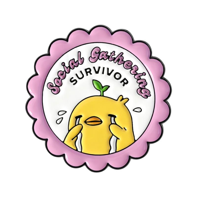 Social Introvert Quote Enamel Pins Sorry My Social Anxiety Says No Social Satheving Survivor Brooches Lapel Badge Jewelry Gifts