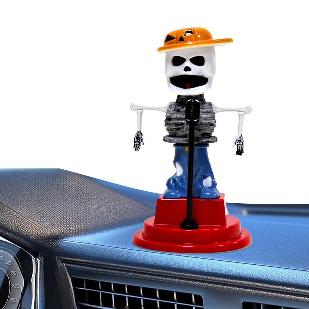 

Car Accessories For Dashboard Car Dashboard Solar Skull Ornaments Halloween Theme Automotive Interior Supplies Spooky Skull