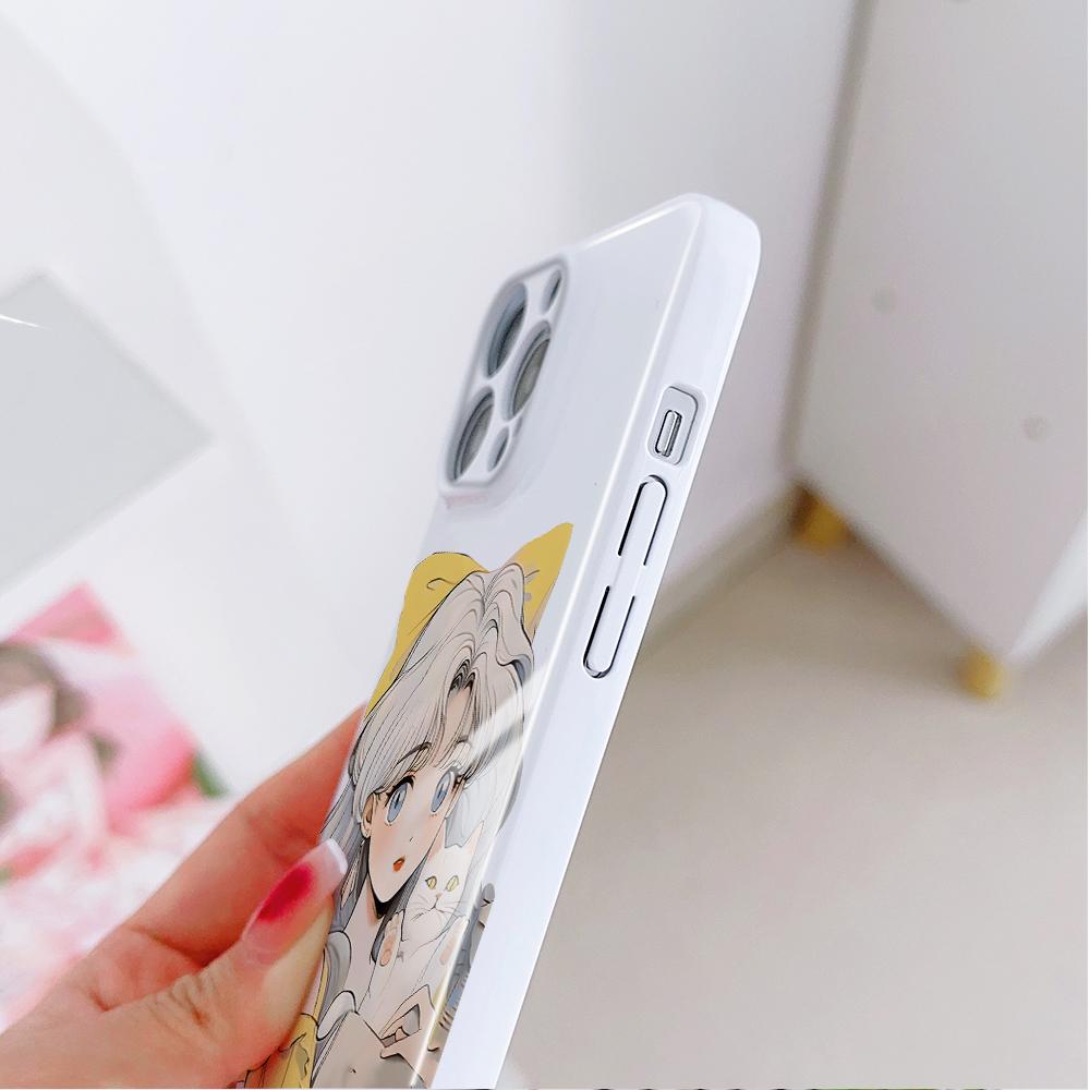 All-inclusive Film Handyhülle Cartoon Mode Design Hartschale Vollständige Abdeckung Kameraschutzhülle für iPhone Huawei Honor Vivo Google