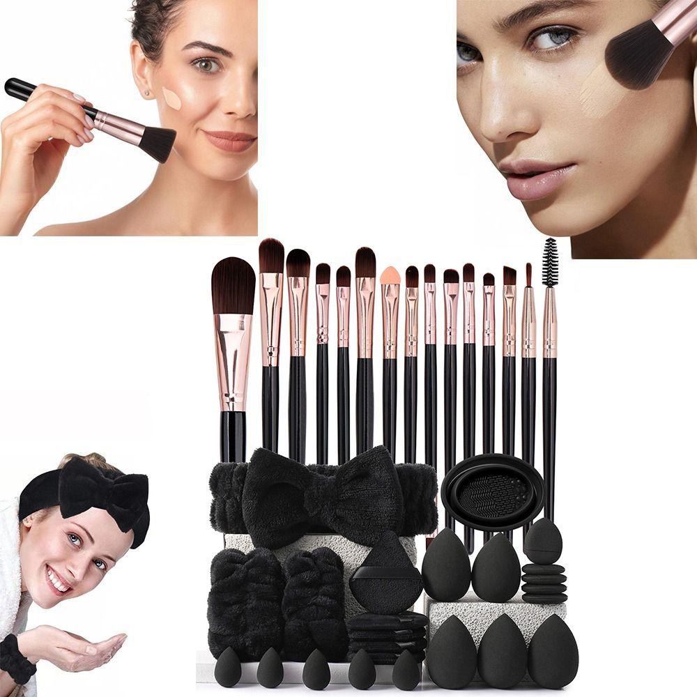 39Pcs Powder Puff Makeup Brushes Set Portable Blending Brushes Cosmetic Tool Kit Beauty Tool Foundation Brush Makeup Tool Set