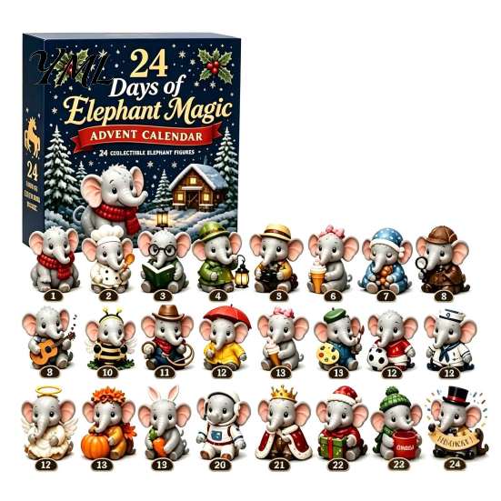 Holiday Countdown Gift Box 2026 Christmas Advent Calendar, 24-Day Acrylic 2D Ornament Set with Tree Pendant Animal Figures, Hanging Decor, for