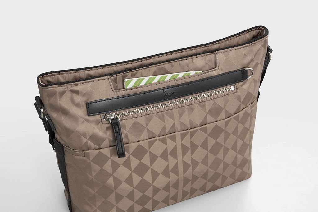 Bolsa de Ombro Kanana Project, Monograma Kanana, com Segundo Bolso e Fecho de Segurança, 67341, Feminina, Café com Leite, Tamanho Único