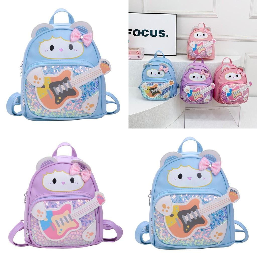 Cartoon Guitar Childrens Backpack With Pu Material For Kindergarten And School Use