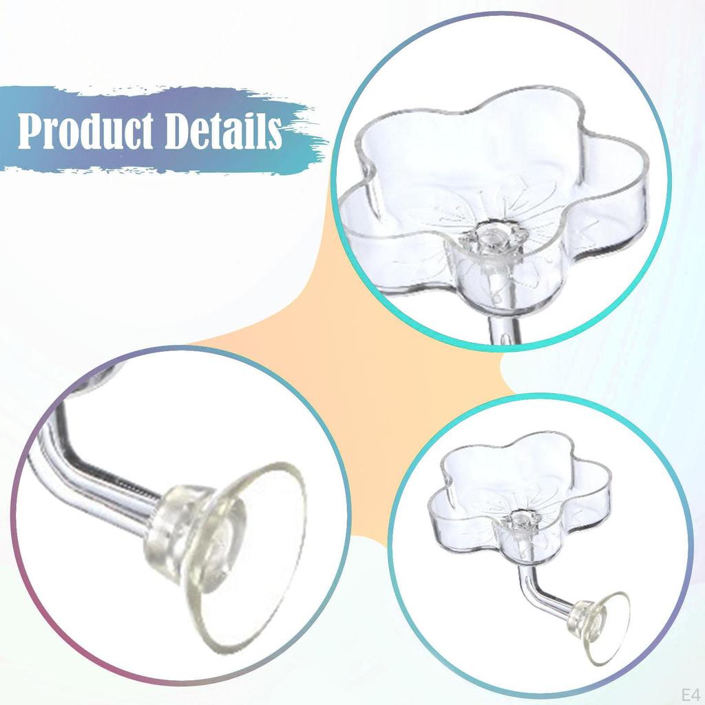 2 Easy-to-install Mini Acrylic Shrimp Feeders with Suction Cup.