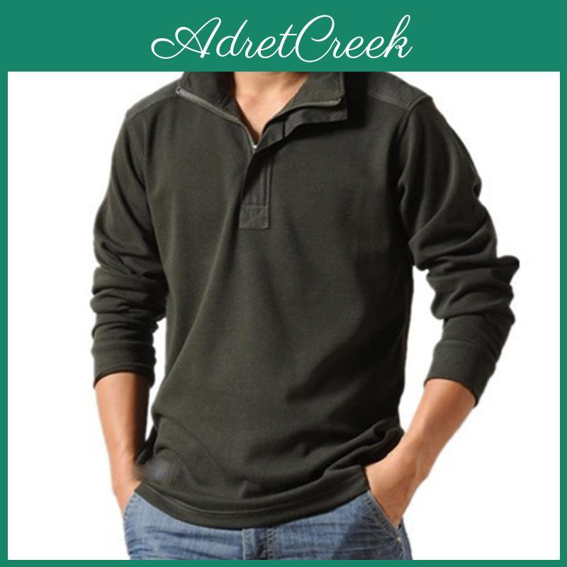 Autumn 2021 Spring Youth And Long Sleeve Tshirt Mens Lapel Loose Large Zipper Polo Shirt Mxxxl