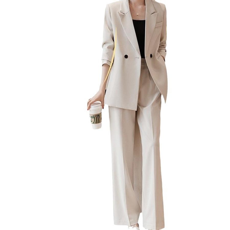 Women's Spring Summer New Style Suit Set, Elegant Goddess Style High-End Business Formal Wear Pants Jacket
