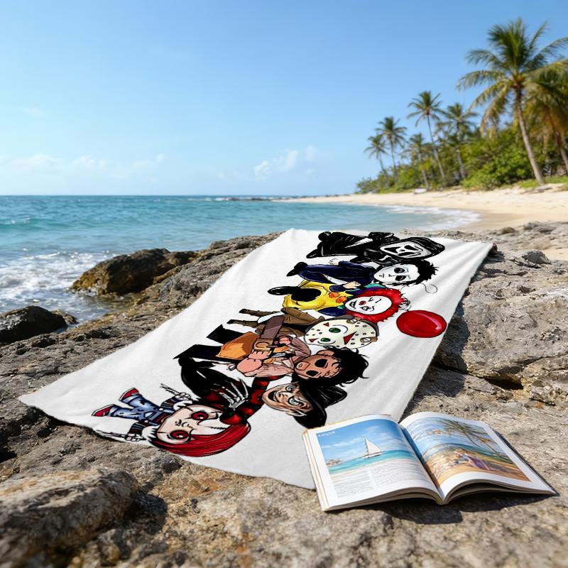 Ultra-Soft Beach Towel with Halloween horror Theme,Ideal for Pool - Camping, Diving - Perfect Travel Essential, Vibrant Beach Towel.