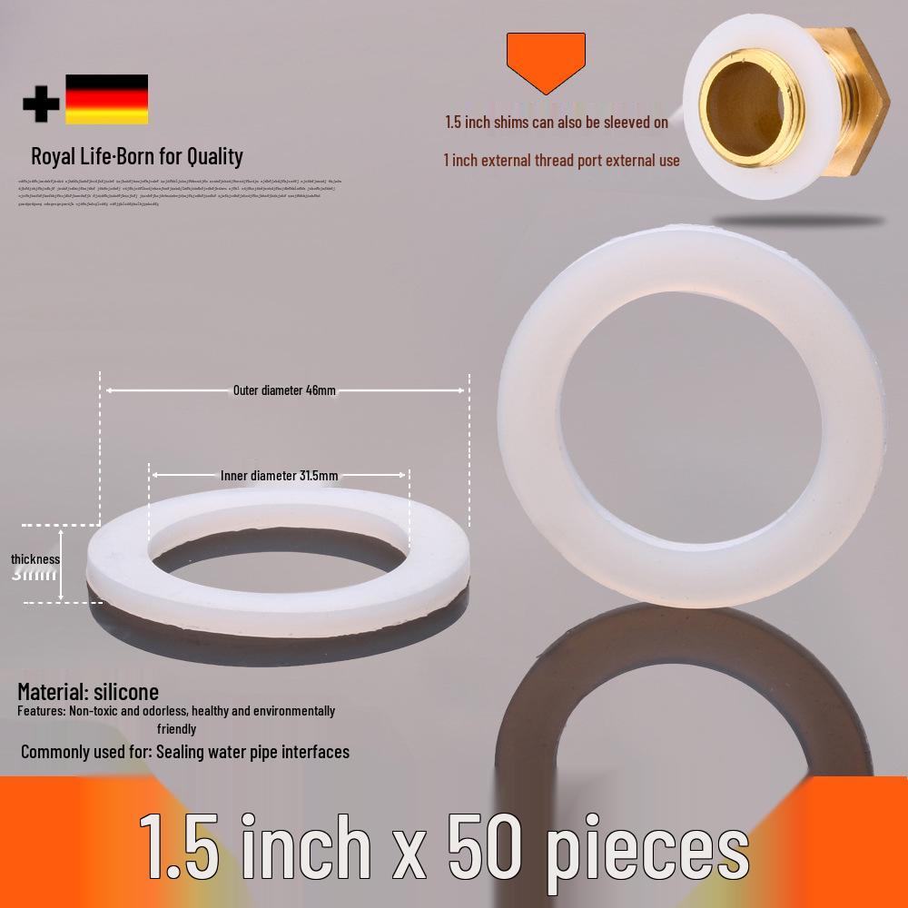 1-Inch Silicone Rubber Gasket Ring for Water Heaters and Pipes - 4-Minute Seal Flat Gasket