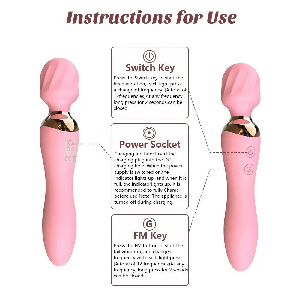 10 Speeds Heating AV Vibrators Magic Wand Vibrators Clitoral Stimulators Vaginal G-spot Massagers Women's Masturbators Sex Toys