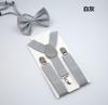 Solid Color Y-Back Adjustable Suspenders and Pre-Tied Bow Tie Set for Formal Events and Everyday Wear Suitable for Various Sizes and Ages