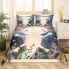 Cartoon Pink Axolotl Floral King Queen Duvet Cover Kawaii Salamander Bedding Set 3D Animal Quilt Cover Polyester Comforter Cover