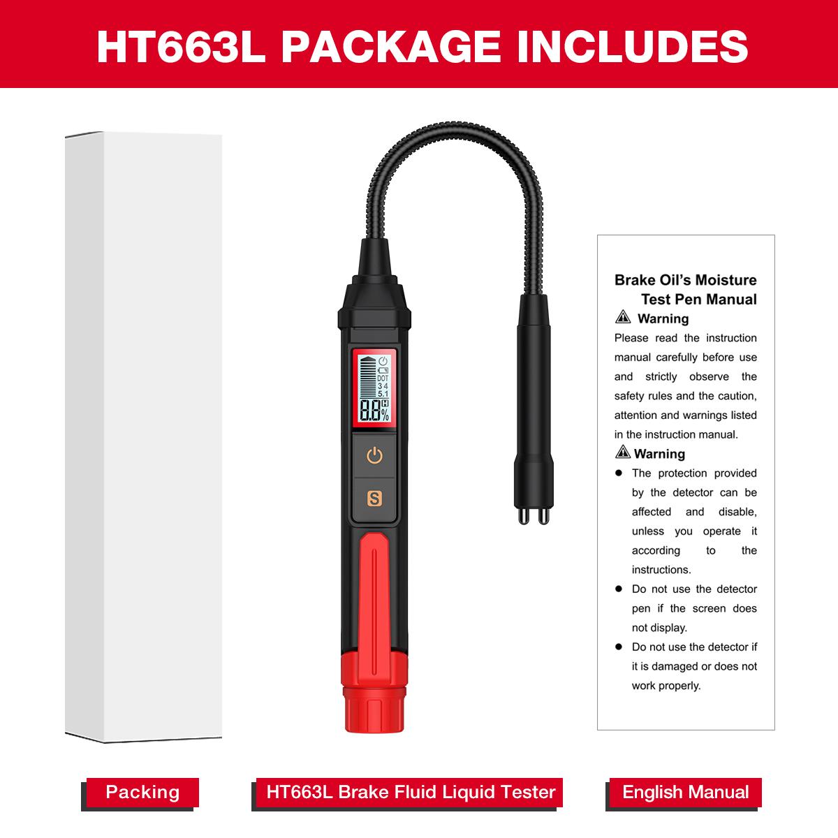 

Brake Fluid Tester Auto Car Brake Liquid Digital Tester For DOT3/DOT4/DOT5.1 Brake Oil Quality Check Pen Sound Light Alarm HT663L